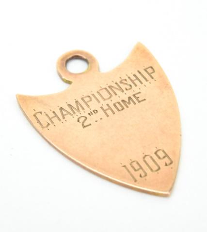 Antique English 1909 9k Yellow Gold Shield Pendant (1 of 5)