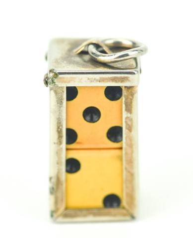 Vintage Necklace Pendant w Pair of Bakelite Dice (1 of 7)