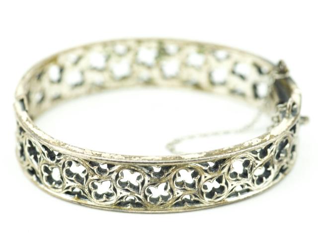 Antique Gothic Revival Hinged Bangle Bracelet (1 of 5)