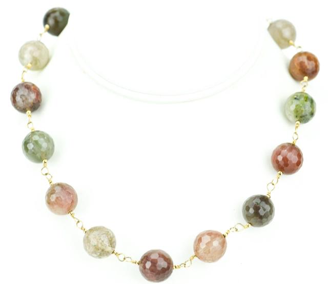 Estate 14kt Gold Carved Labradorite Bead Necklace (1 of 6)
