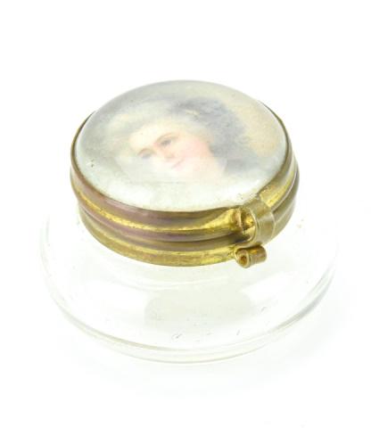 Antique 19th C Portrait Miniature Vanity Jar (1 of 8)