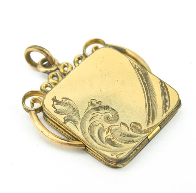 Antique 19th C Gold Filled Locket Necklace Pendant (1 of 6)