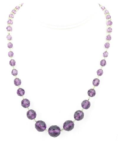 Art Deco Rock Crystal & Amethyst Glass Necklace (1 of 6)