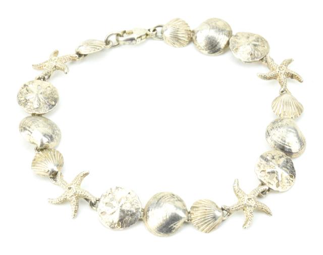 Sterling Silver Seashell Articulated Bracelet (1 of 7)