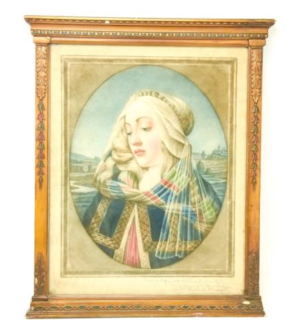 Antique 19th C Signed Lithograph of Virgin Mary (1 of 8)
