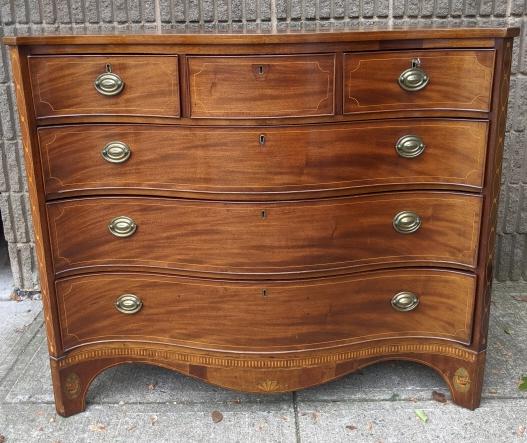 Antique Hepplewhite Serpentine Marquetry Dresser (1 of 7)