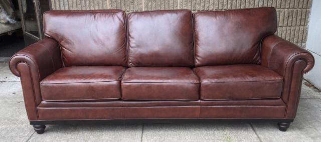Lawson Style Brown Leather Couch (1 of 5)
