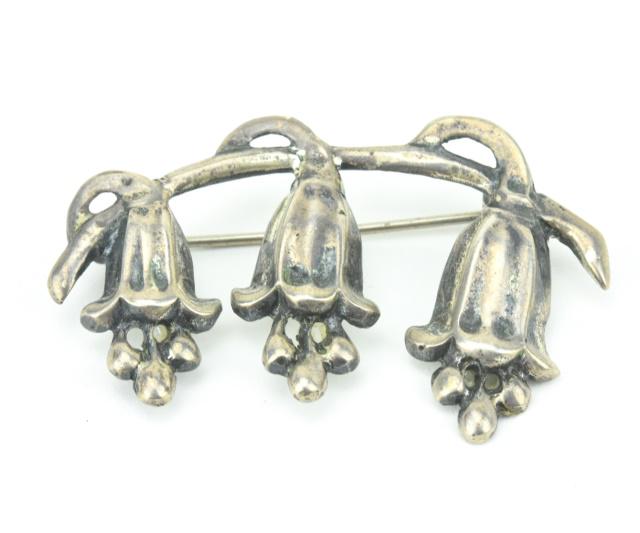 Estate Georg Jensen Style Sterling Lily Brooch (1 of 6)