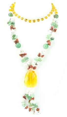 Jade Tigers Eye & White Turquoise Necklace (1 of 7)