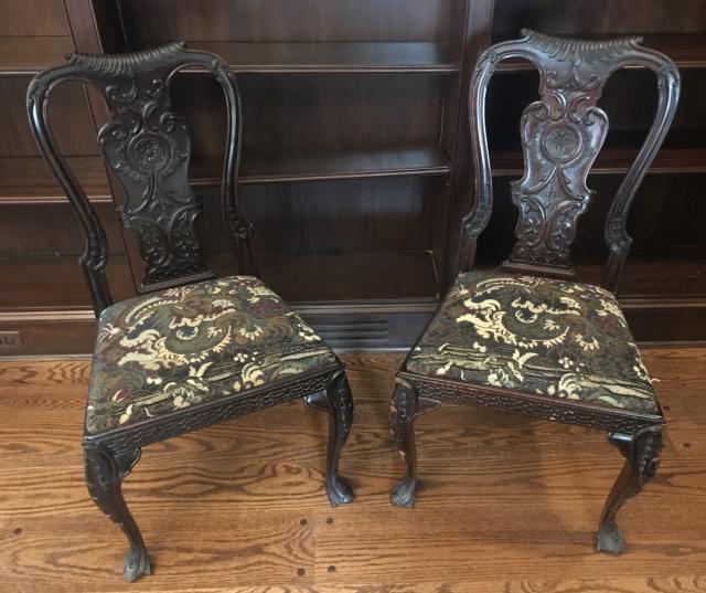 Pair of English Chinese Chippendale Side Chairs (1 of 5)