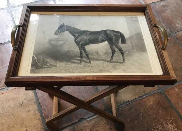 English Style Equestrian Motif Tray on Stand (1 of 3)