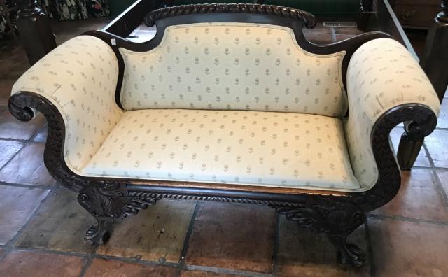Antique Mahogany Duncan Phyfe Style Settee Sofa (1 of 4)