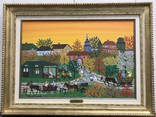 Helena Adamoff Russian Carriage Scene Oil Painting (1 of 6)