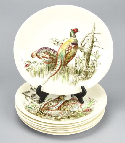 7 Johnson Brothers Hand Painted Game Bird Platters: 7 Antique Johnson Brothers Hand Painted Game Bird Platters. Measures 11 inches x 10 inches