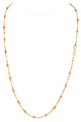 Antique 19th C Coral Bead Necklace w Dog Clip (1 of 7)