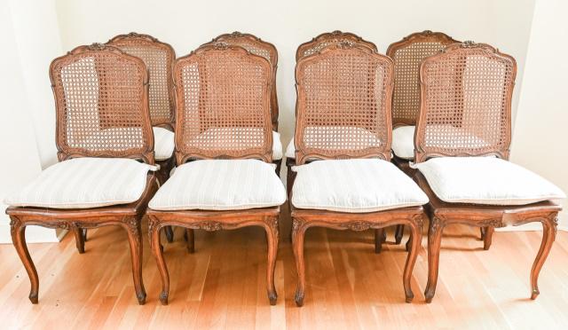 Set 8 French Provincial Caned Back Dining Chairs (1 of 10)