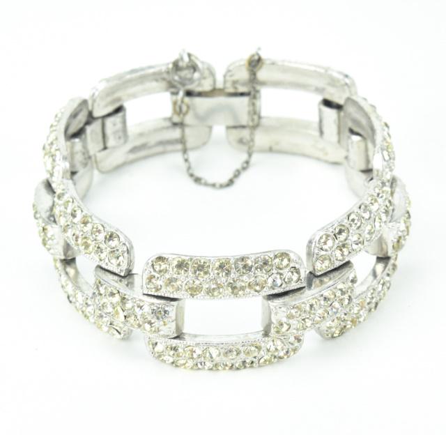 Vintage Coro Rhinestone Link Bracelet (1 of 7)
