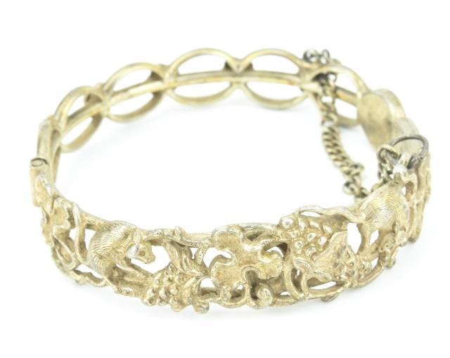 Antique Chinese Export Silver Bangle Bracelet (1 of 8)
