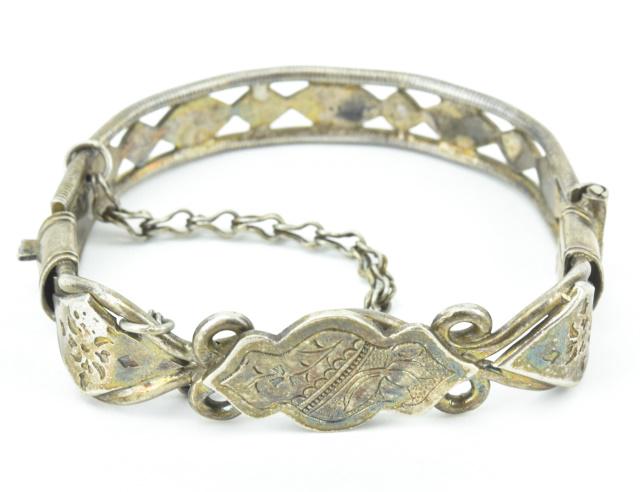 Antique Chinese Export Silver Bangle Bracelet (1 of 9)