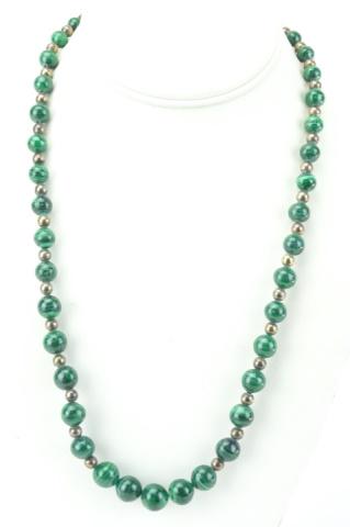 Estate Malachite Beaded Necklace Strand (1 of 6)