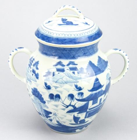 Antique Chinese Canton Double Handled Lidded Jar (1 of 11)