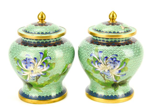 Pair Chinese Cloisonne Ginger Jars (1 of 11)