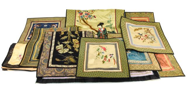 10 Vintage Chinese Hand Embroidered Silk Runners (1 of 10)