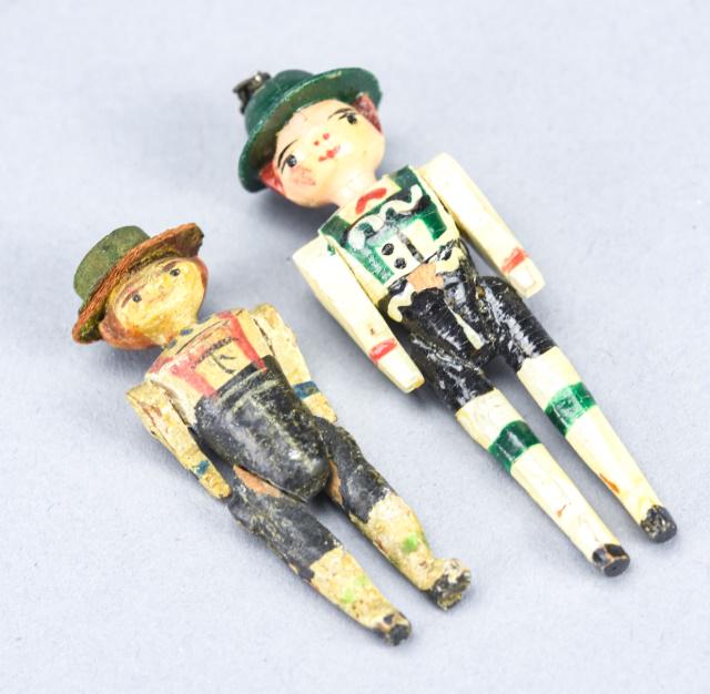 Two Antique German Grodnertal Jointed Wooden Dolls (1 of 8)