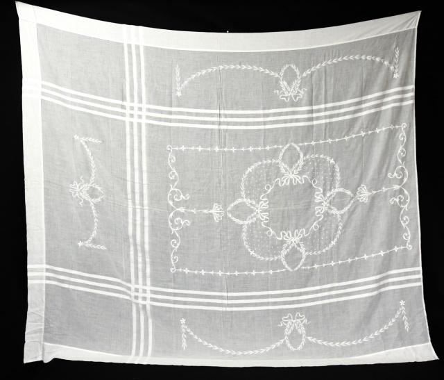 Antique or Vintage Embroidered Tablecloth (1 of 6)