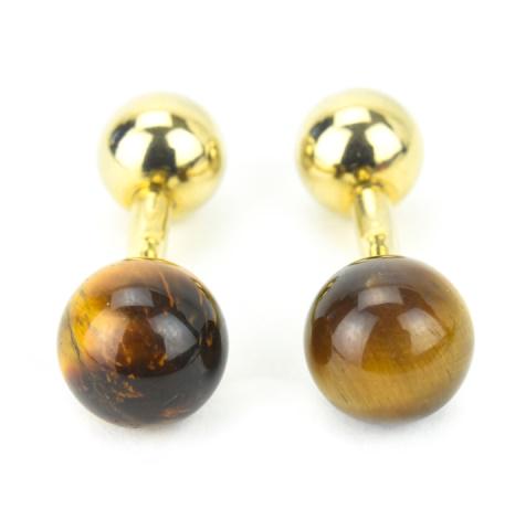 Vintage Yves Saint Laurent Tiger's Eye Cuff Links (1 of 5)