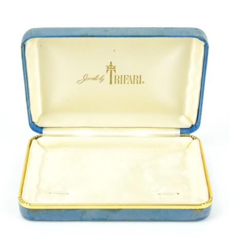Vintage Jewels By Trifari Jewelry Box: Vintage Jewels By Trifari Jewelry Box Measures 3..5 X 5 inches.