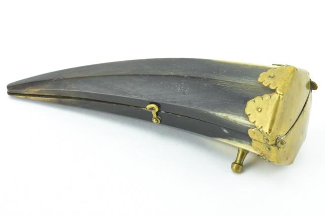 Antique Hunting Horn - Brass Mounted Horn Box (1 of 8)