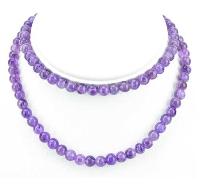 Amethyst Beaded Opera Length Necklace Strand (1 of 6)