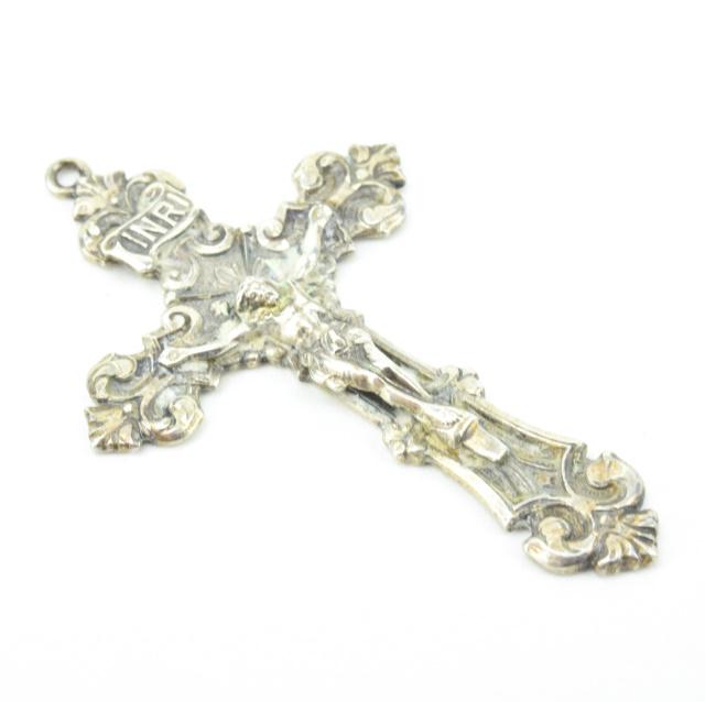 Antique Sterling Silver Crucifix Cross Pendant (1 of 7)
