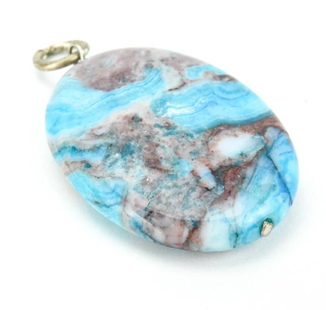 Carved Blue Jasper Necklace Pendant (1 of 5)