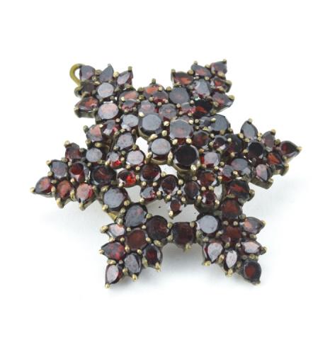 Antique 19th C Garnet Starburst Locket Pendant (1 of 6)