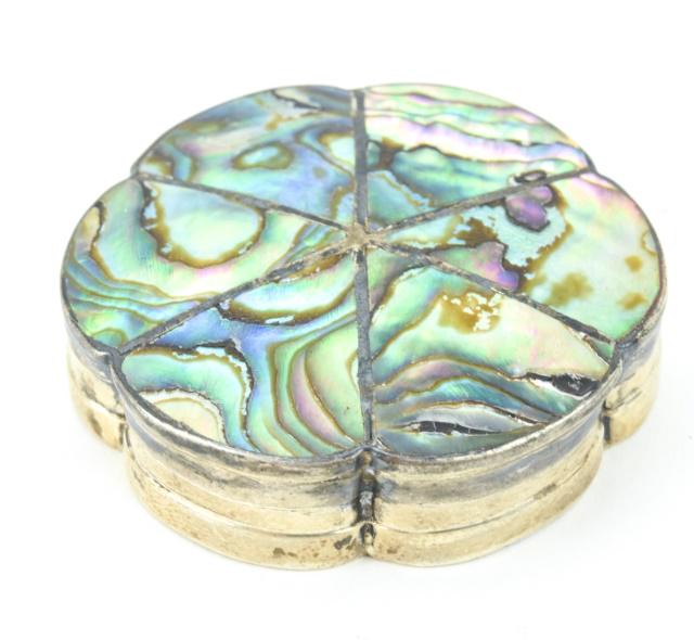 Vintage Mexican Sterling & Abalone Pill Box (1 of 10)