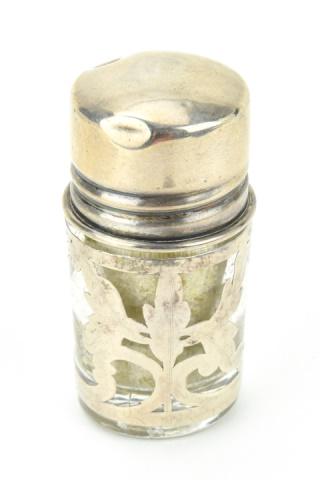 Antique Glass Perfume Bottle w Sterling Overlay (1 of 7)