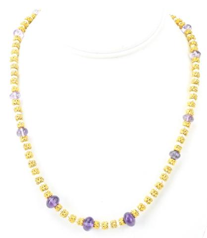 Baroque Pearl & Amethyst Bead Necklace Strand (1 of 6)