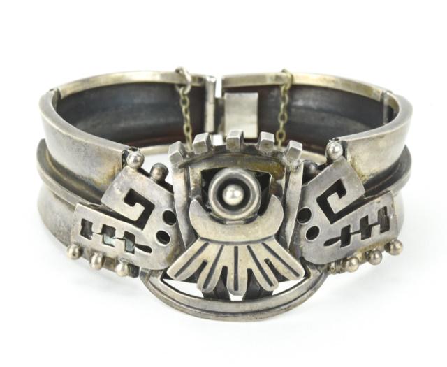 Vintage Taxco Mexican Modernist Sterling Bracelet (1 of 7)
