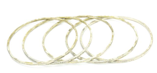 Collection Engraved Sterling Bangle Bracelets (1 of 6)