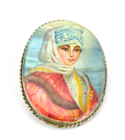 Hand Painted Portrait Miniature of Russian Beauty (1 of 6)