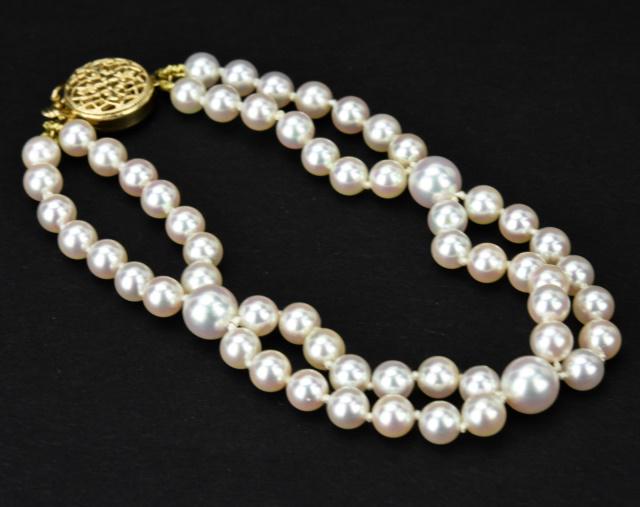 Cultured Pearl Multi Strand Bracelet w 14K Clasp (1 of 10)