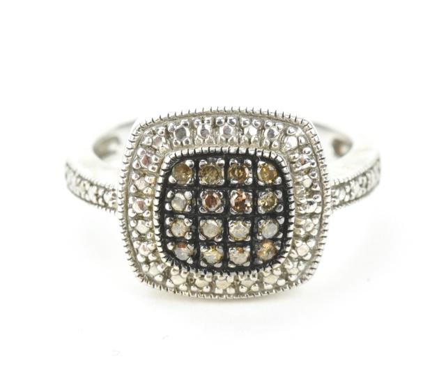 Sterling Silver & Pave Diamond Ring (1 of 6)