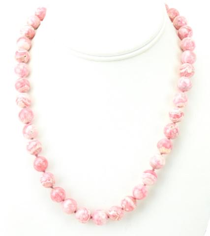 Hand Knotted Rhodochrosite Bead Necklace Strand (1 of 6)