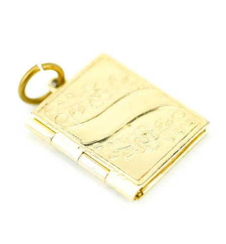 Vintage Book Form Locket Necklace Pendant: Vintage Book Form Locket Necklace Pendant. Measures just over 1.25 inches in length.
