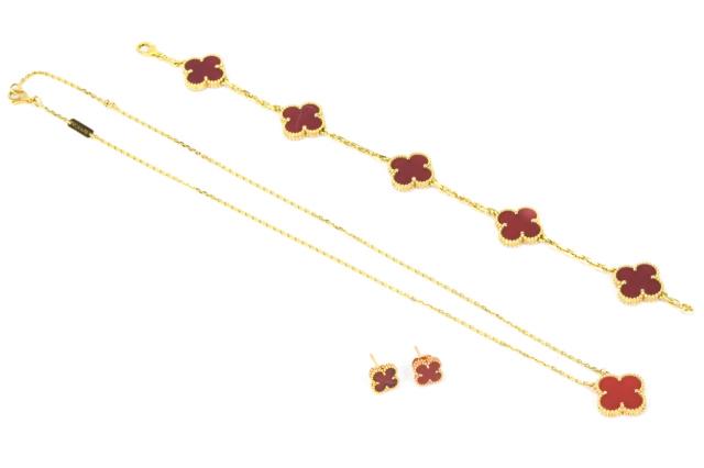 Van Cleef & Arpels 18K & Carnelian Jewelry Suite (1 of 9)