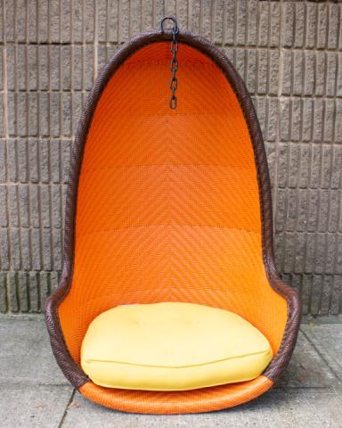 Woven Faux Rattan Indoor / Outdoor Hanging Chair (1 of 4)