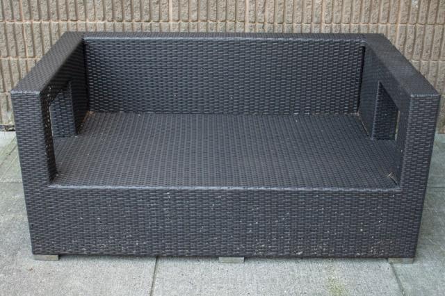 Woven Faux Rattan Indoor / Outdoor Sofa (1 of 3)