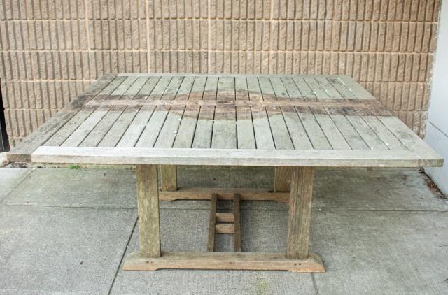 Outdoor Teak Trestle Base Dining Table (1 of 5)